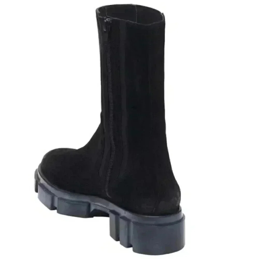 Free People Brooks Midcalf Chelsea Suede Boots, Black - Picture 3 of 4